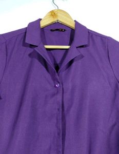 Dark Purple Coller Neck Crop Top 💜