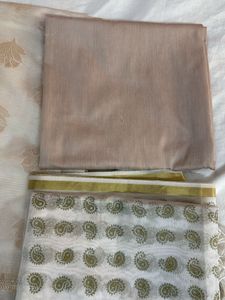 Banarasi White Zari Suit
