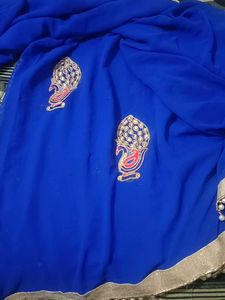 Elegant Royal Blue Saree