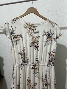 white button down floral dress