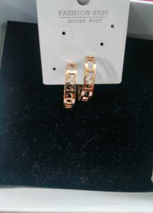Gold toned hoop  Fashion Earrings