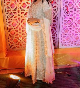 Ethnic White Gown With Dupatta