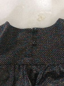 Shimmering Multicolour Offshoulder Dress For Kids