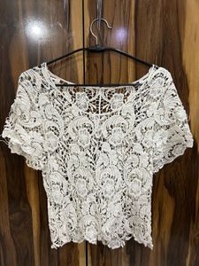 Ivory Lace Knit Top