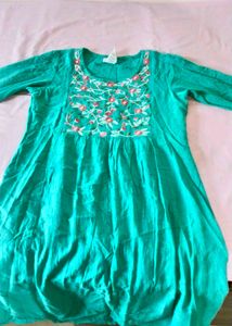 Green Embroidered Dress