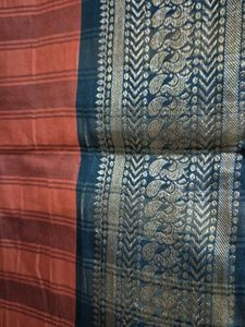 Orange Silk Blend Saree