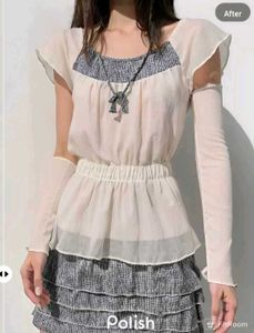 New With Tag Korean Half Long Cute Top