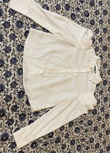 White Puff Sleeve Button-Down