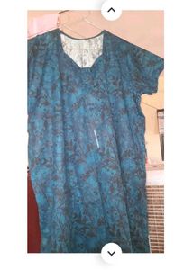 Blue Floral Print Maxi Nightgown