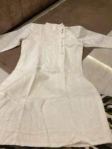 Elegant White Embroidery Kurta