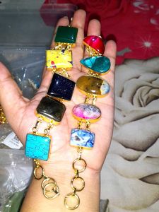 Combo rodhonite and sandstone Bracelet