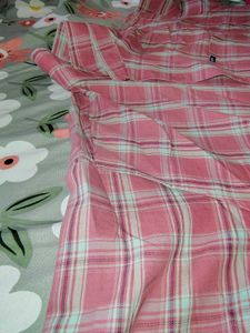 Pink Plaid Boyfriend Shirt