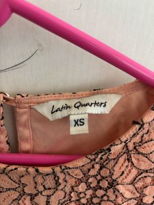 Peach Lace Cold Shoulder Top