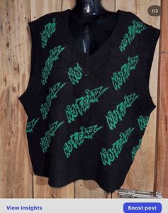 Graphic Print Sweater Vest
