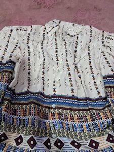 Patterned White Shirt