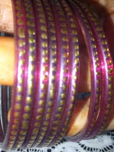Maroon &amp; Gold Bangle Set