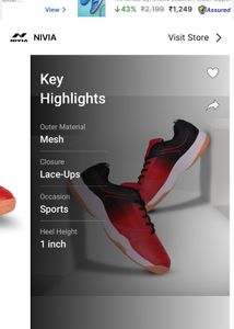 Red Nivia Tennis 🎾 Sports Shoes 👟 Uk 5