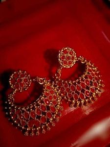 Red & Gold Statement Earrings