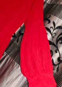 Red Ruffled Midi Dress