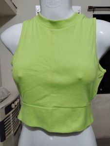 Xs,S,M, open back with knot Lime Green Crop Top