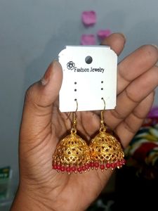 Golden+ Pink Combo Ethnic Jhumka