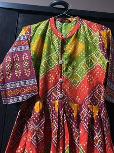 Colorful Bandhani Print Dress