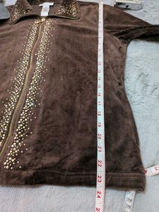 D&amp;D lifestyle Brown Embellished Jacket