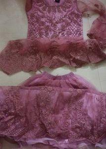 Beautiful Net Lehenga With Long Top