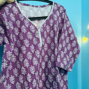 Purple Floral Kurti