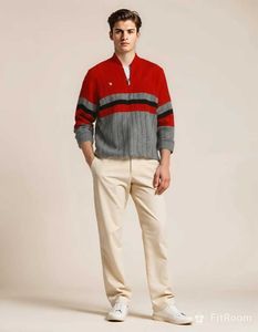 Stylish Red &amp; Gray Sweater
