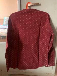 Max Men&#39;s Maroon Patterned Shirt - Large