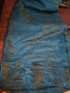 Dark Ash colour Shimmer border saree