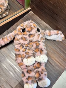 Pink Leopard Faux Fur Crossbody Bag