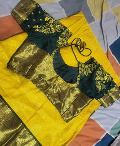 Elegant Yellow Saree pure silk