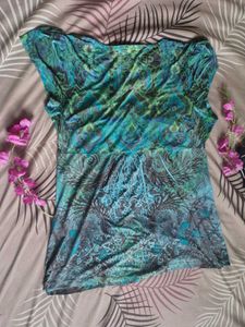 Apt. 9 Teal &amp; Green Beaded Top