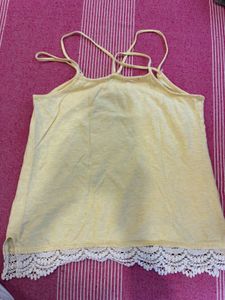 Yellow Lace Tank Top