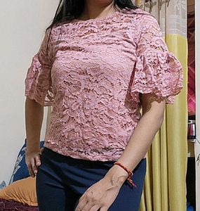 Mauve Days Faballey Pink Lace Top
