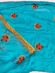 Blue Saari with Blouse | Sadi