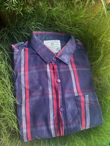 Zara Raw Denim Plaid Shirt - Men's Size M
