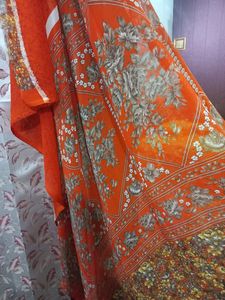 Orange Colour Georgette Saree