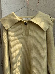 Stylish Yellow Knit Sweater