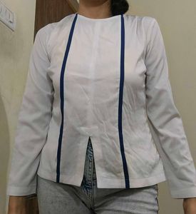 White Top With Blue Details