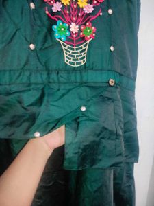 Green Embroidered Dress