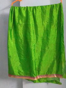 green odhni in silk with lace.