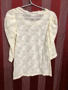 Cream Short Sleeve Top