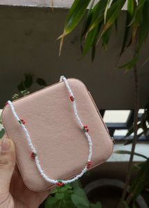 Beaded Cherry  Necklace