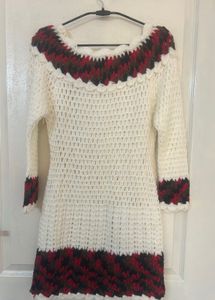 Crochet Knit Mini Dress