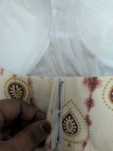 Cotton Printed Blouse-hands Attached Inside