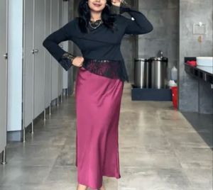 Asymmetrical black lace top