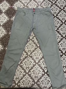 Grey Slim Fit Cotton Pant